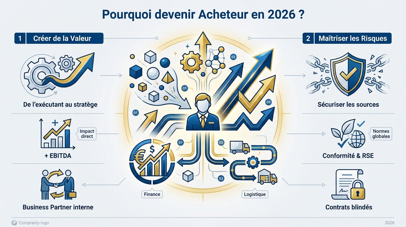 Acheteur professionnel analysant les risques et la création de valeur en 2026