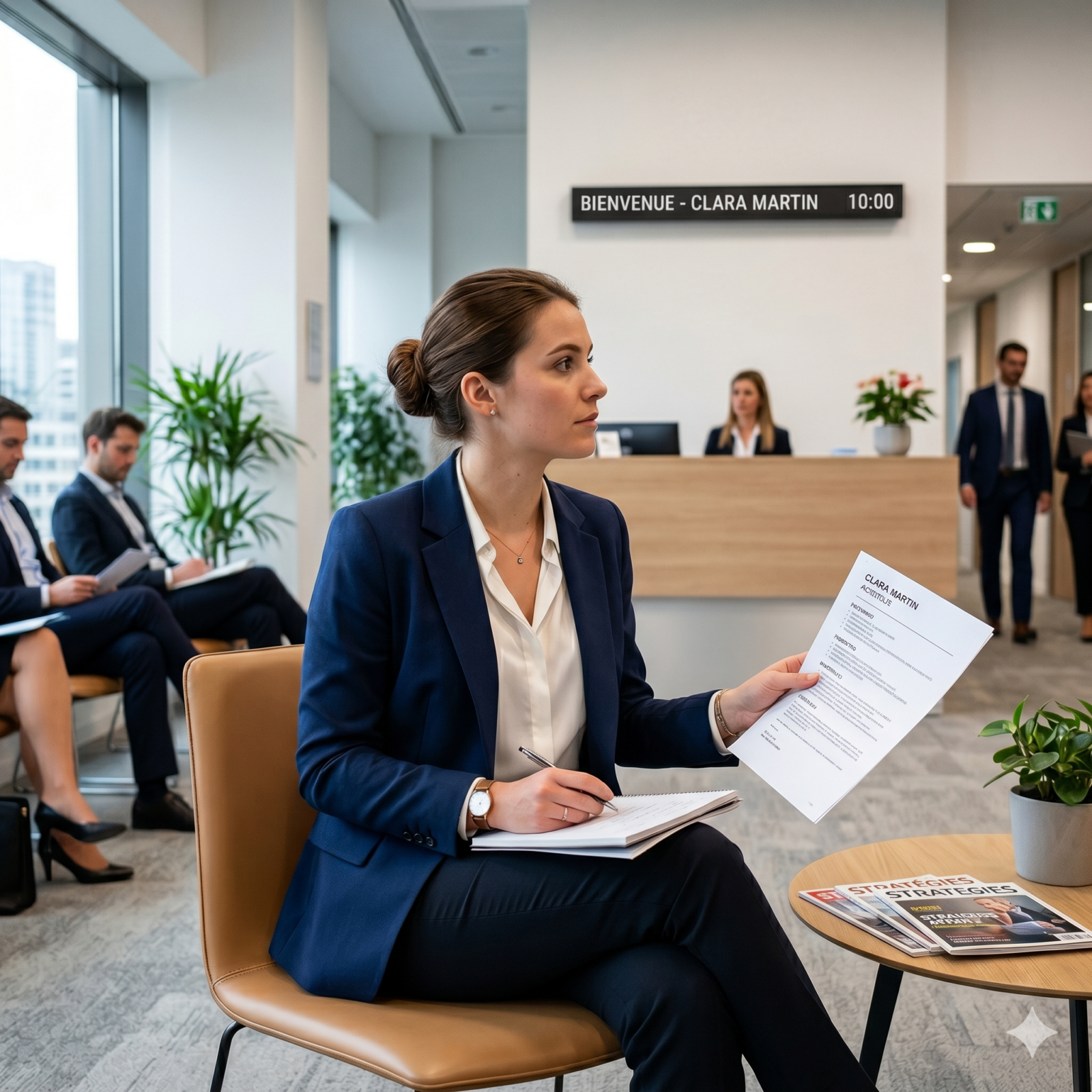 Entretien d'embauche pour un poste d'acheteur dans une entreprise qui recrute.